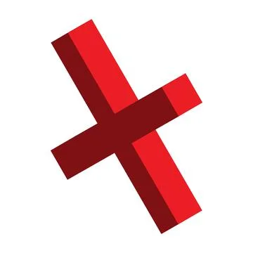 Cross isometric mark icon, X sign, simple error design vector illustration, f Stock Illustration