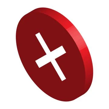 Cross isometric mark icon, X sign, simple error design vector illustration, f Illustrazione stock