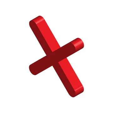 Cross isometric mark icon, X sign, simple error design vector illustration, f Ilustración de archivo