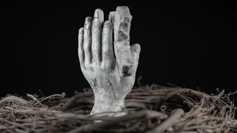 Cross of Jesus Christ in the hand. Handmade decorative Crucifix and hand fo.. Stock Footage 345450959