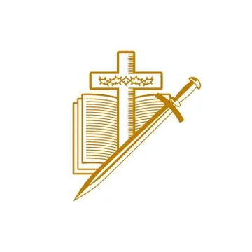 The cross of Jesus Christ, the Holy Scriptures Stock Illustration