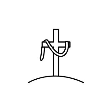 The cross of Jesus icon. Element of Easter holiday for mobile concept and web Illustrazione stock