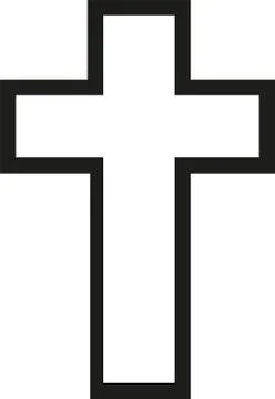 Cross jesus outline Stock Illustration