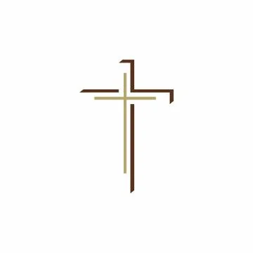 Cross of Jesus with shadow Illustrazione stock