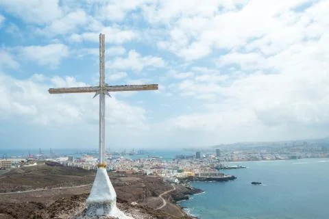 Cross with las palmas Stockfoto's