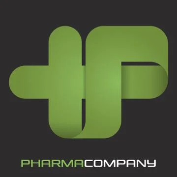 Cross letter P logo Stock Illustration