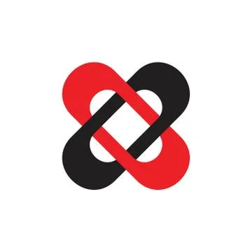 Cross letter x linked 3d logo vector Stock-Illustration