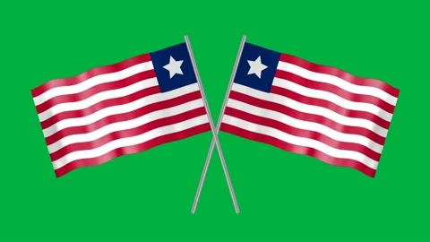 Cross Liberia flag Stock Footage 197035425