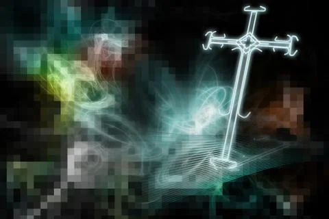 Cross of light Illustrazione stock
