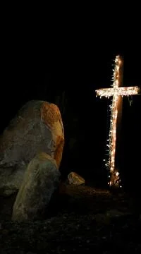 Cross with Lights 库存照片