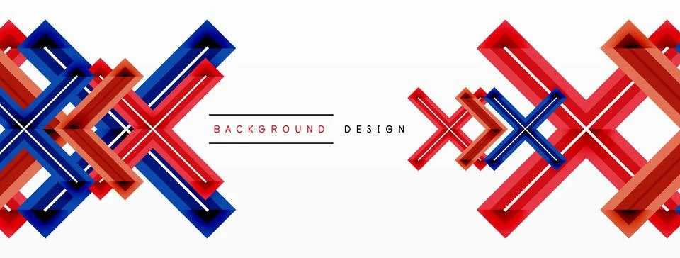 Cross line background minimal geometric template. Design for wallpaper, banner Stock Illustration