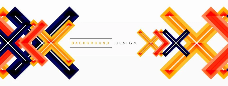 Cross line background minimal geometric template. Design for wallpaper, banner Stock Illustration