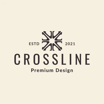 Cross line hipster logo design vector graphic symbol icon sign illustration.. Stock Illustration