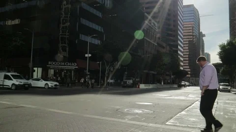 Cross the line with people in LA 스톡 동영상 100165019