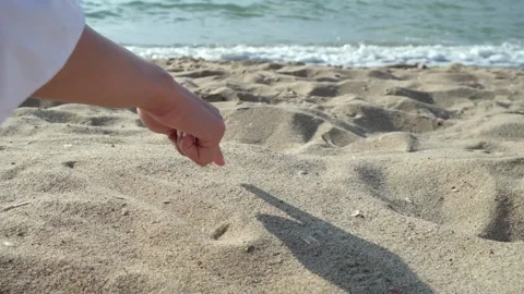 Cross-line sign on the sand Stock Footage 138815465