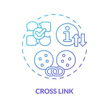 Cross link blue gradient concept icon Stock Illustration
