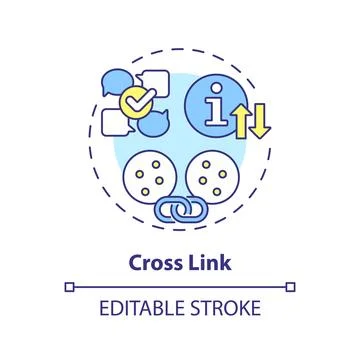 Cross link multi color concept icon Stock Illustration