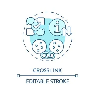 Cross link soft blue concept icon Stock Illustration