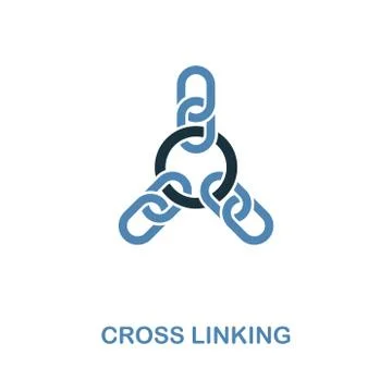 Cross Linking icon. Simple element illustration in 2 colors design. Cross Stock Illustration