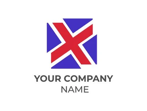 Cross Logo Design Vector Template with Suitable Color Combination Stock Illustration