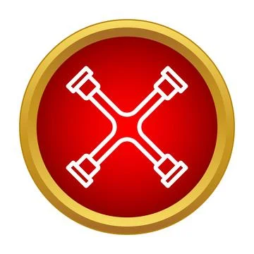 Cross lug wrench tool icon for car maintenance Stock Illustration
