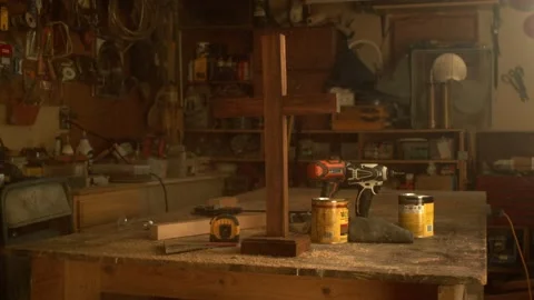 Cross made for church Stockbeeldmateriaal 194589519