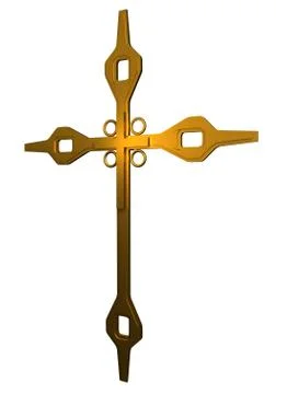 Cross made from gold Illustrazione stock