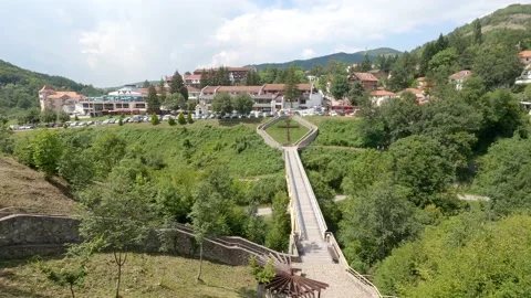 A cross made on the lawn Stock Footage 139945820