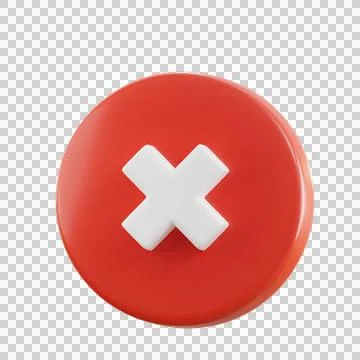 Cross Mark 3D Illustrations, 3D rendering Stock Illustration