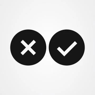 Cross mark and Check mark symbol icon vector Illustrazione stock
