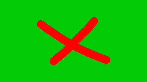 Cross mark animation symbol motion graphic on green screen Stock Footage 332824742