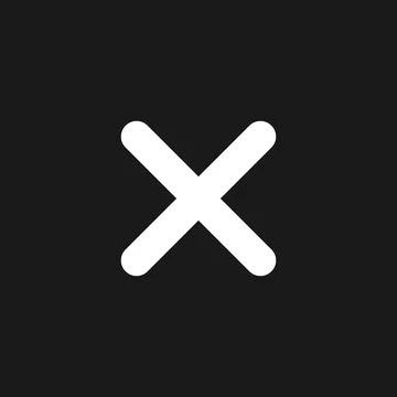 Cross mark dark mode glyph ui icon Stock Illustration