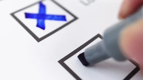 Cross mark drawn on paper symbolizing error, rejection, mistake Stock Footage 328219032