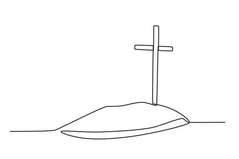 Cross mark on the grave Stock Illustration