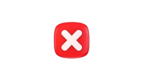 Cross Mark icon 3d animation concept of failed application icon animation Stock Footage 314738336