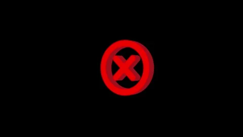 Cross mark icon 3d animation Isolated on black background Stockbeeldmateriaal 330926396