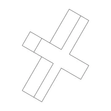 Cross mark icon, isometric 3d style Stock Illustration