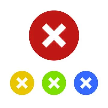 Cross mark icon set. Vector. Stock Illustration