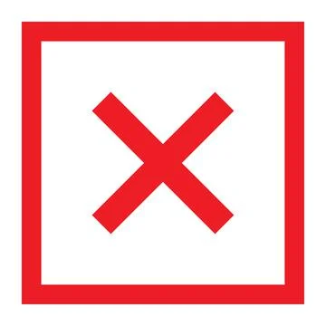 Cross mark icon, X sign, simple error design vector illustration, false choic Illustrazione stock