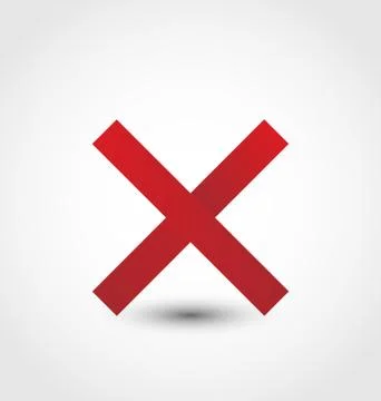 Cross mark isolated on white background Illustrazione stock