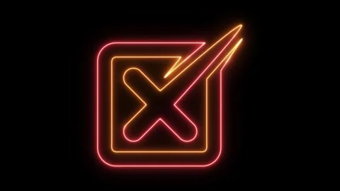 Cross Mark Neon Stock Footage 285050976