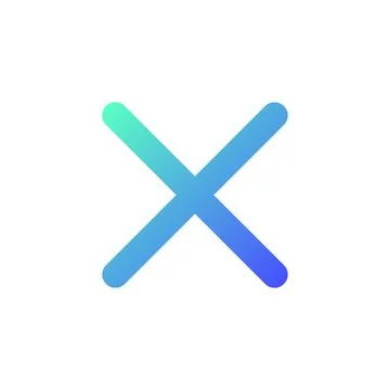 Cross mark pixel perfect gradient linear ui icon Ilustração Stock