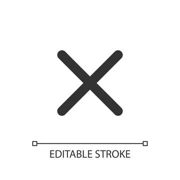 Cross mark pixel perfect linear ui icon Illustrazione stock