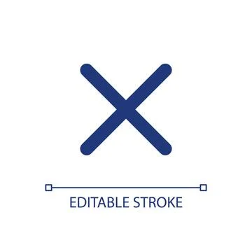 Cross mark pixel perfect RGB color ui icon Stock Illustration