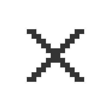 Cross mark pixelated ui icon Illustrazione stock