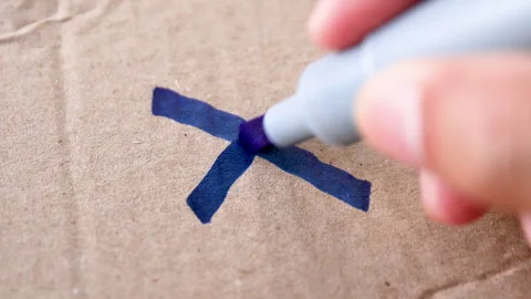 Cross mark, reject, no, error, wrong, a hand drawing a cross x mark Stock Footage 328233021