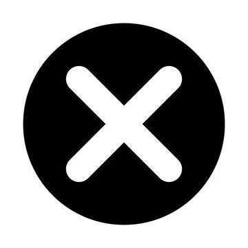 Cross mark silhouette icon. Vector. Stock Illustration