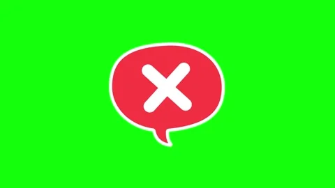 Cross mark speech bubble animated error message and rejected chat icon wigg.. Stock Footage 347846610