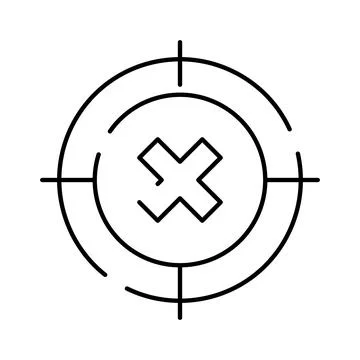 Cross mark in target aiming for objective error Stock Illustration