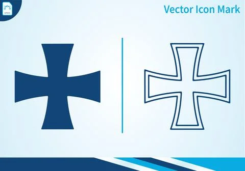 Cross mark vector icon, line and glyph version, flat design element. Stock Illustration
